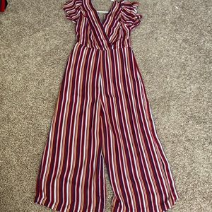 Striped, Essue, Size Small, Cropped Length Jumpsuit